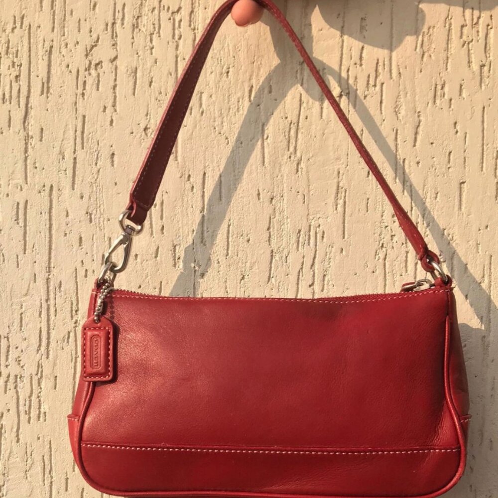 Coach Red Leather Shoulder Bag Set